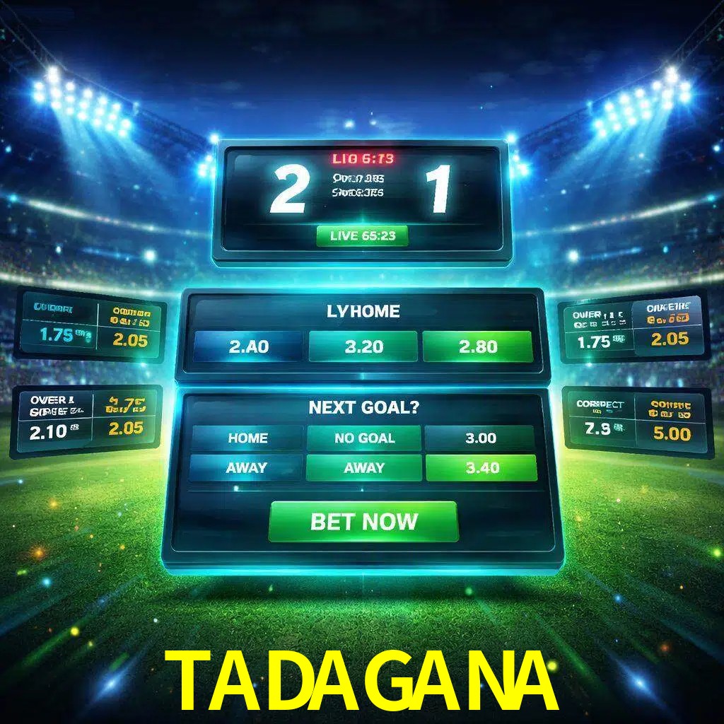 Vista de apuestas en vivo TADAGANA durante un partido en curso