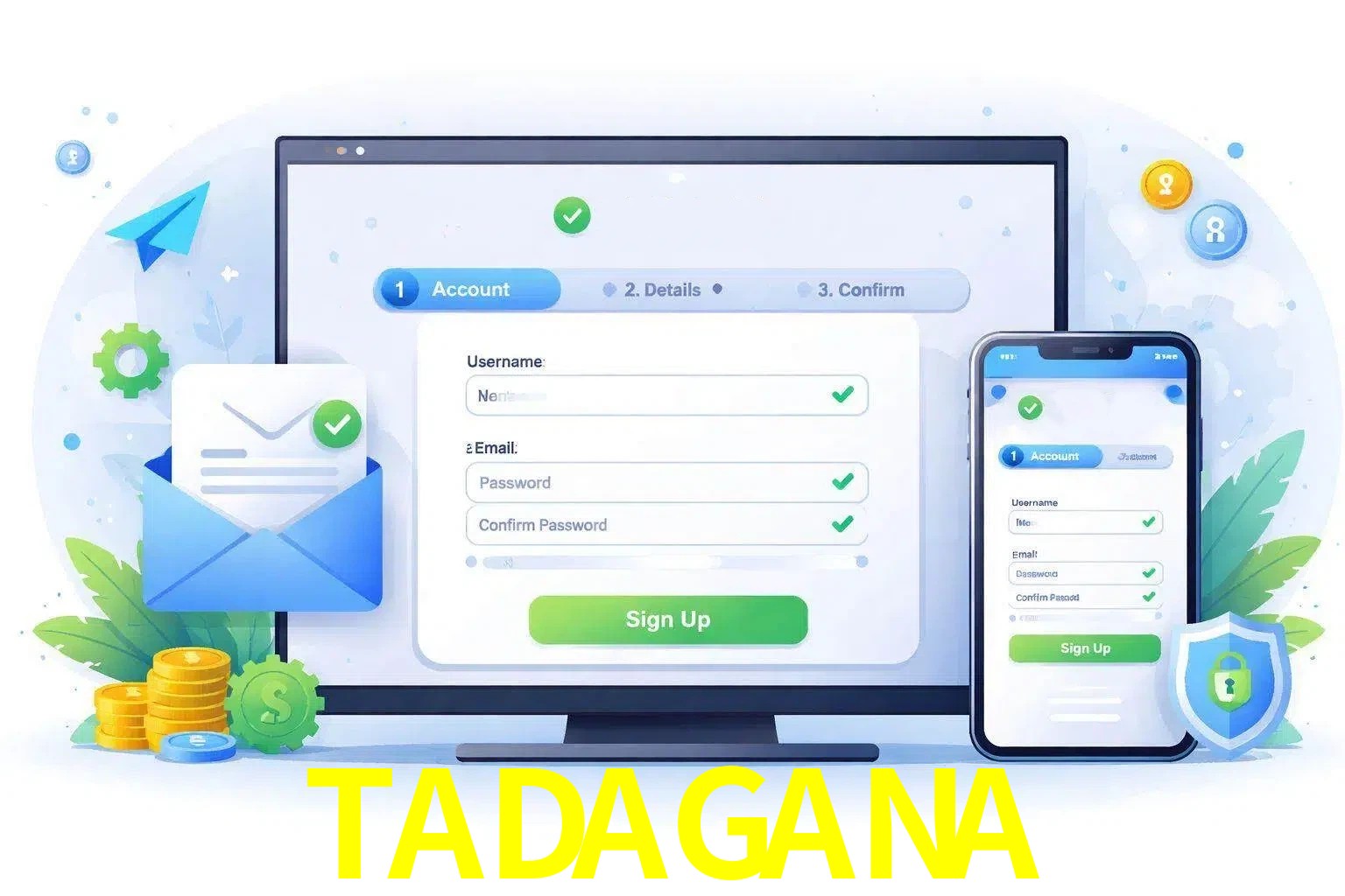Registro de nuevo usuario y configuración de cuenta TADAGANA